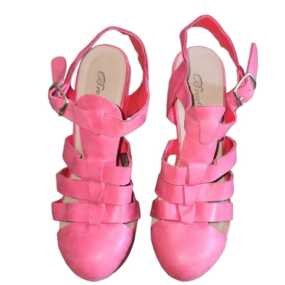 SEXY CORAL WEDGES SIZE 8 - Picture 9 of 11